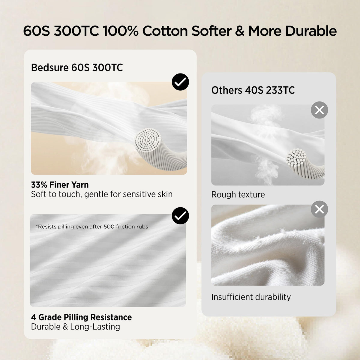 King Size Set of 2 Cotton Pillows S79460