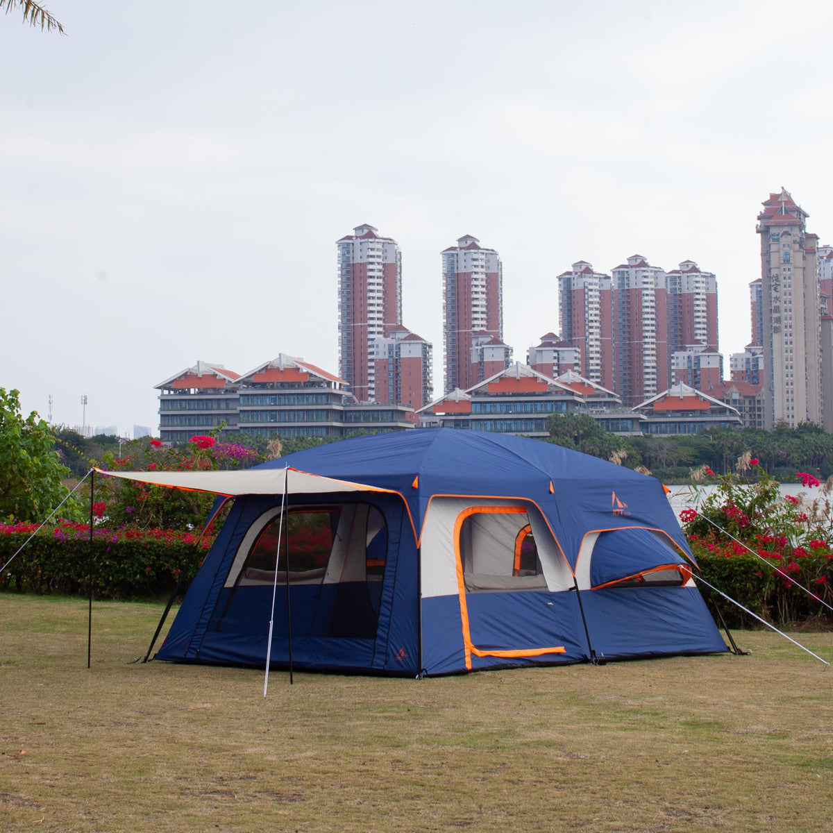 Extra Large 10-12 Person 2 Room Waterproof Double Layer Cabin Tent A211