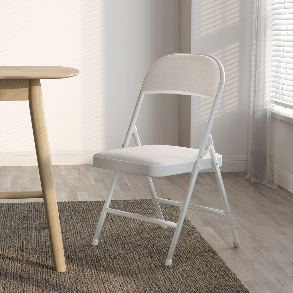 White Vinyl Padded Folding Chairs 4 Pack R26680