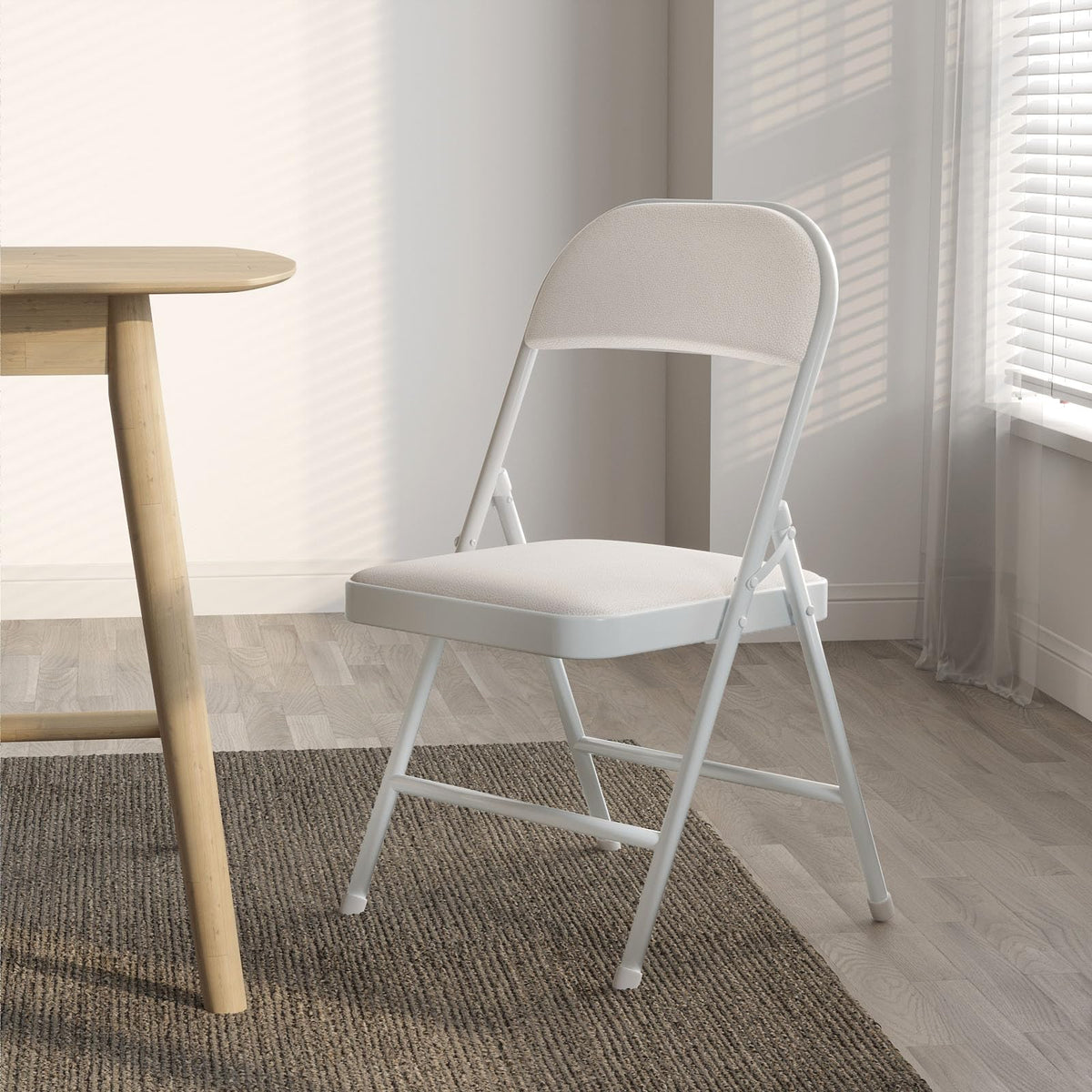 White Vinyl Padded Folding Chairs 4 Pack R26680