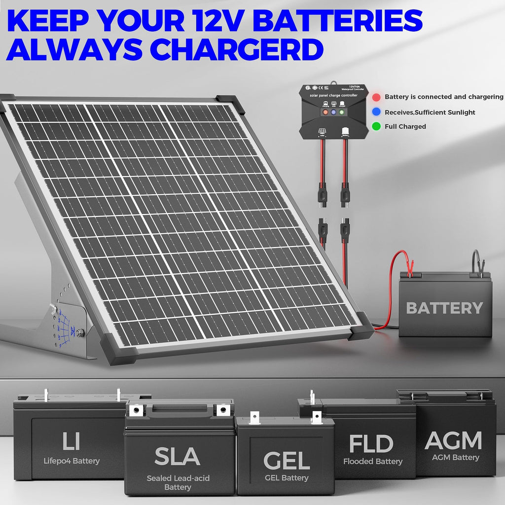 30W Solar Panel Kit 12V Battery Trickle Charger G49445