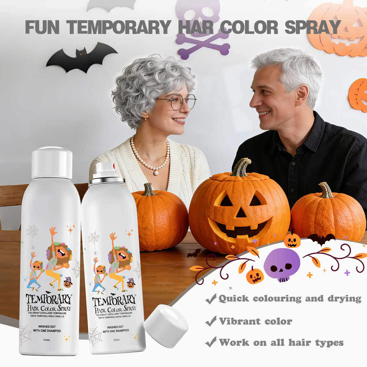 White Temporary Hair Color Spray 150ml O661