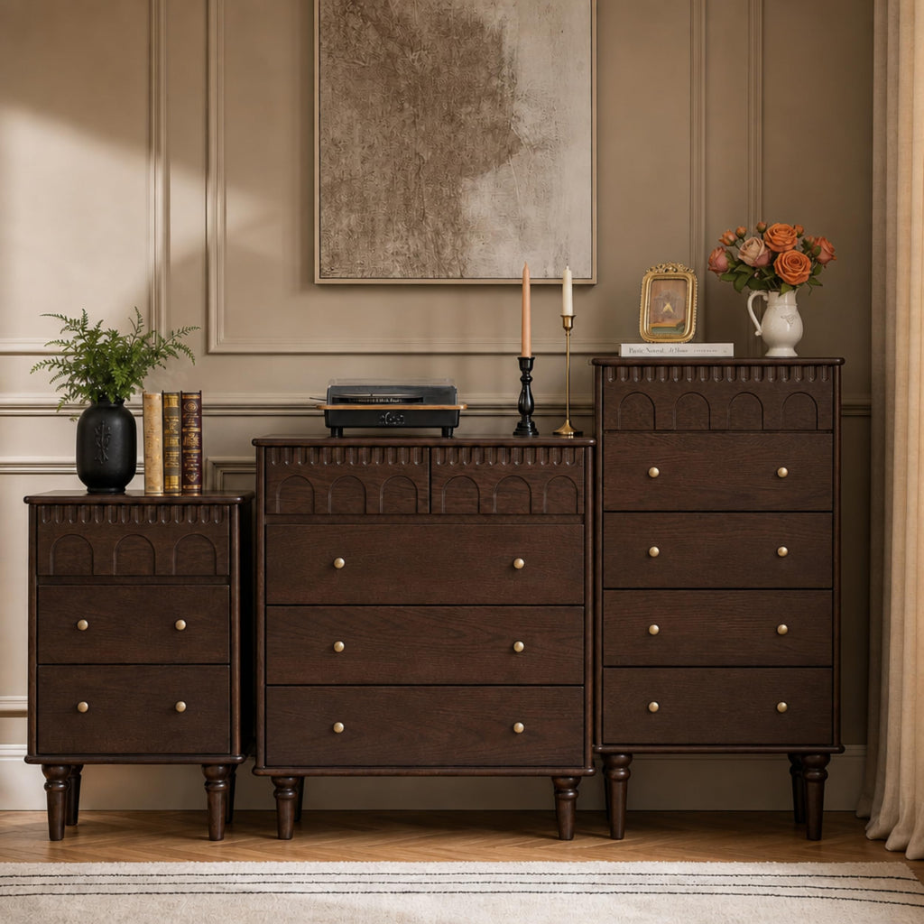 100% Solid Wood 5 Drawers Nightstand J64924