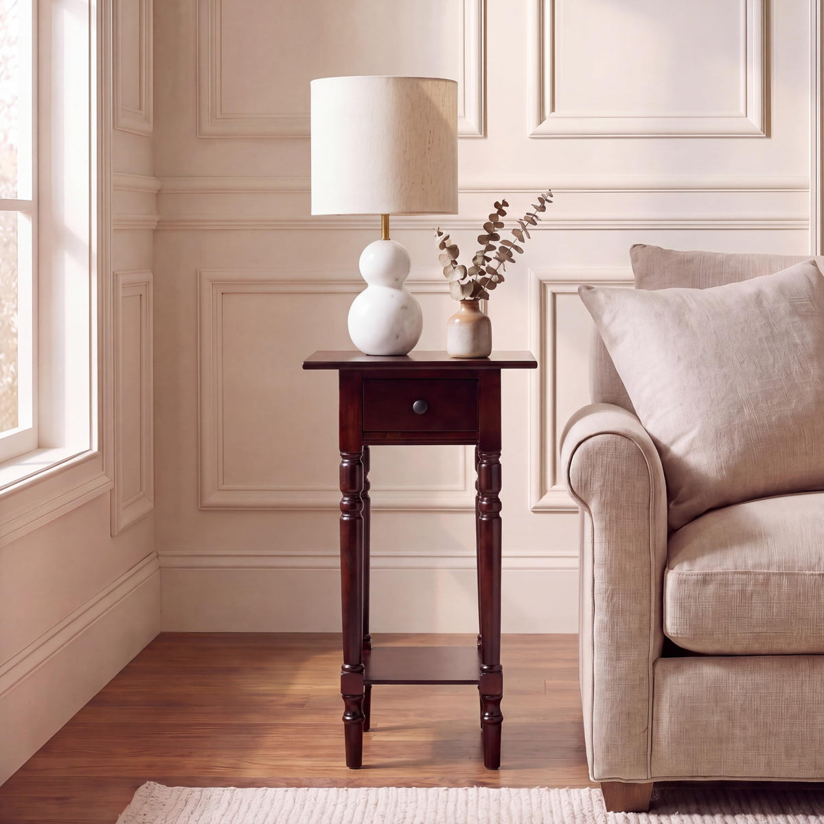 Dark Cherry Wood Side Table S11187