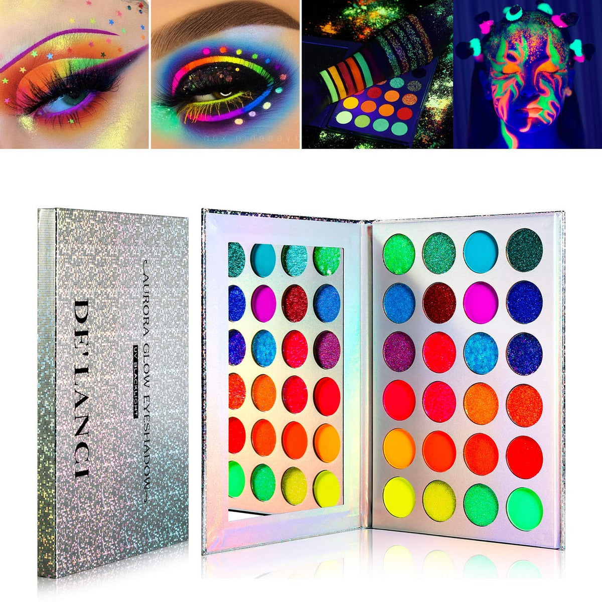 Neon Glow in the Dark Eyeshadow Palette J9145