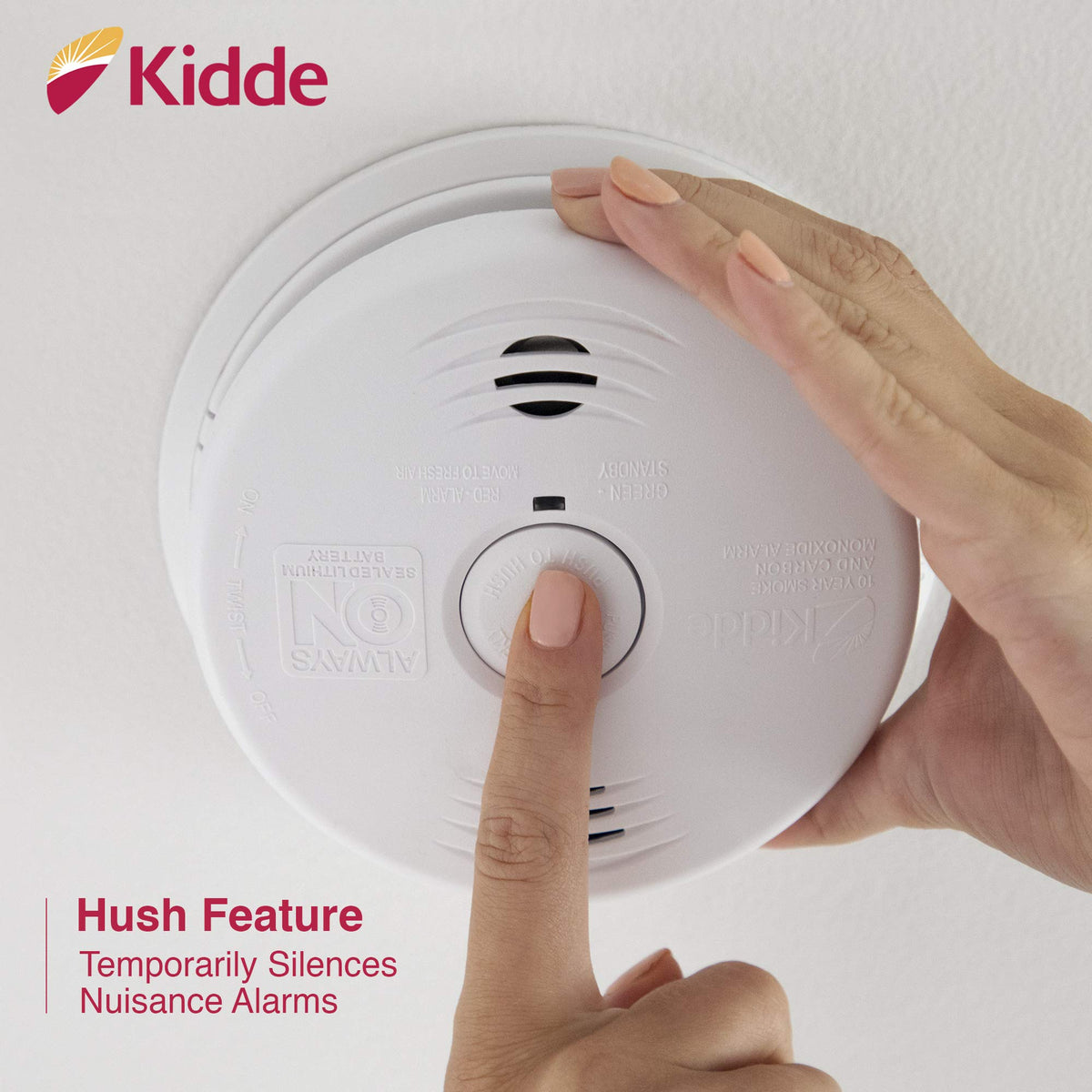 Hardwired Smoke and Carbon Monoxide Detector Alarm with Voice Warning, White U826941