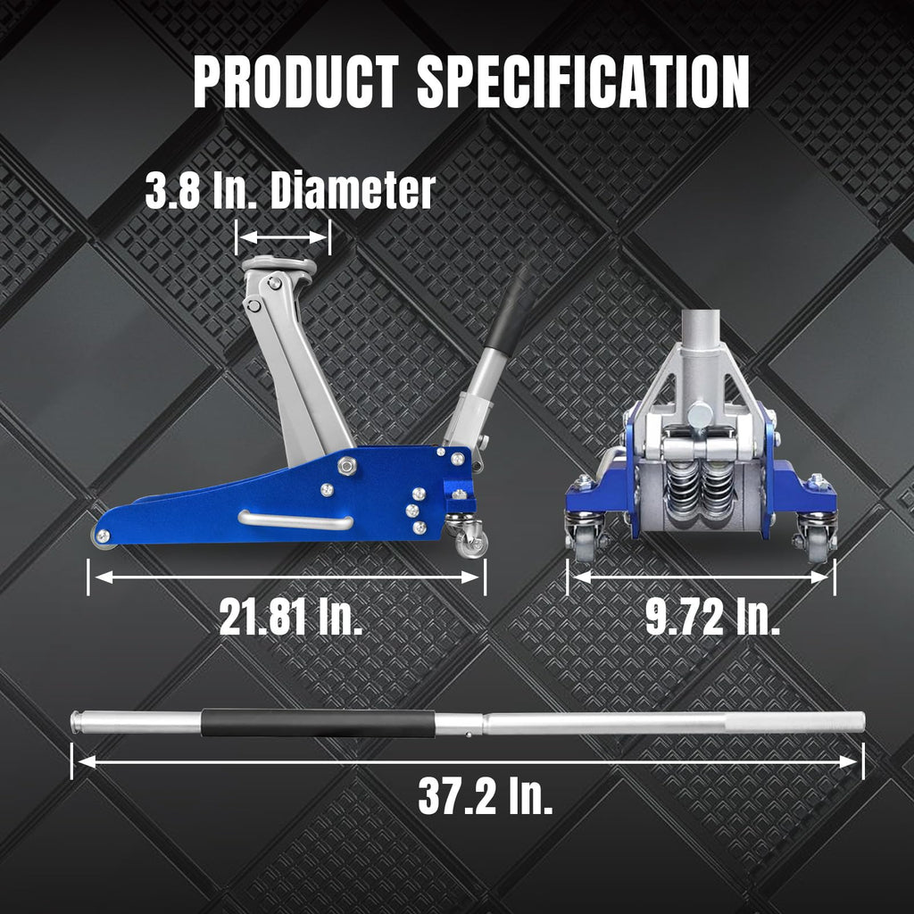 1.5 Ton Aluminum Steel Low Profile Hydraulic Floor Jack N977