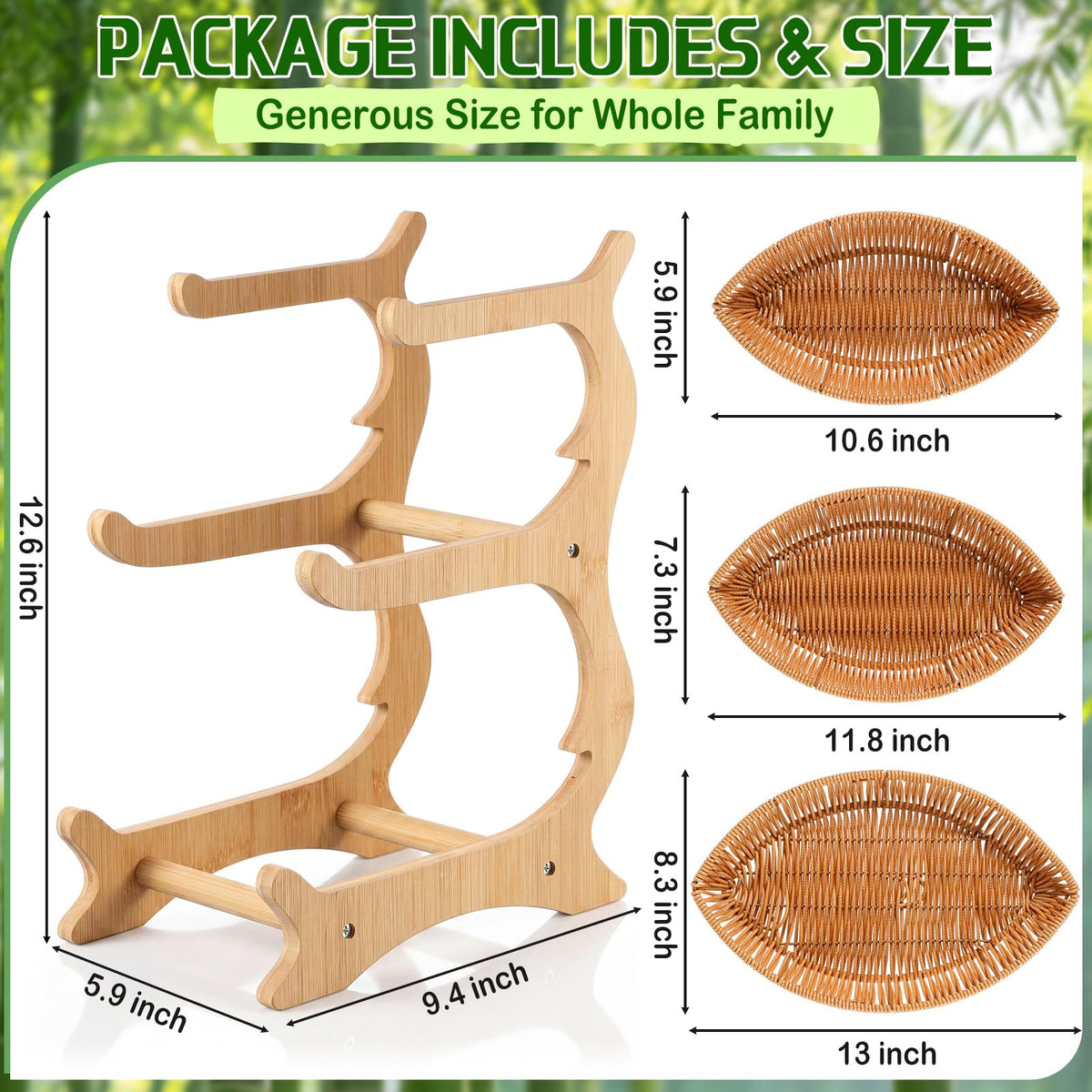 3 Tier Rattan Fruit Basket B347