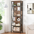 7-Tier Rustic Wood Metal Bookshelf I565