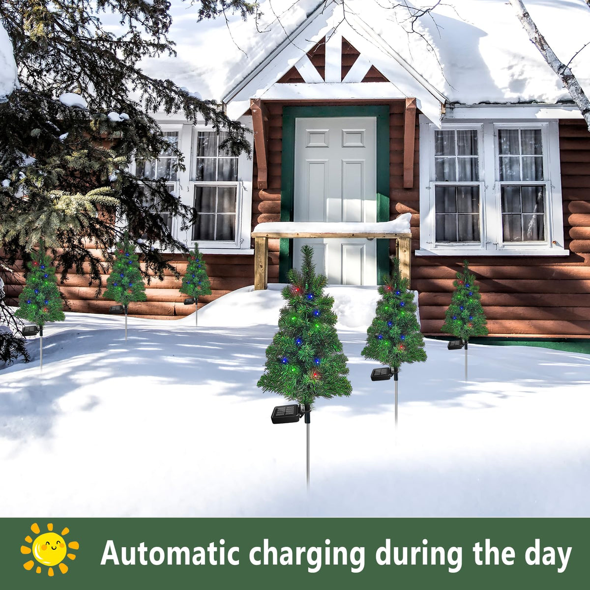 Solar Christmas Tree Garden Stake Lights Outdoor Waterproof M601