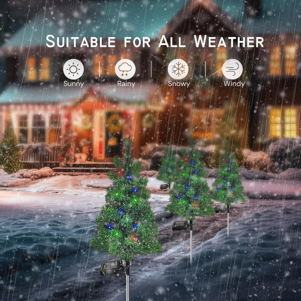 Solar Christmas Tree Garden Stake Lights Outdoor Waterproof M601
