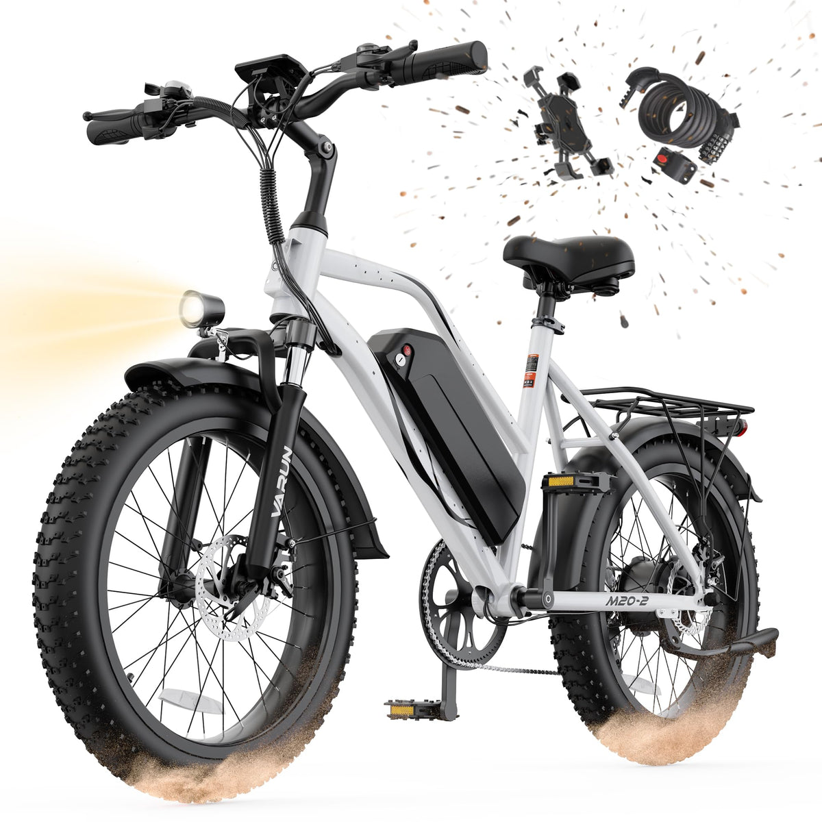 1000W Peak Motor 60+ Miles Fat Tire Electric Bike with 48V 13Ah Removable Battery S4208