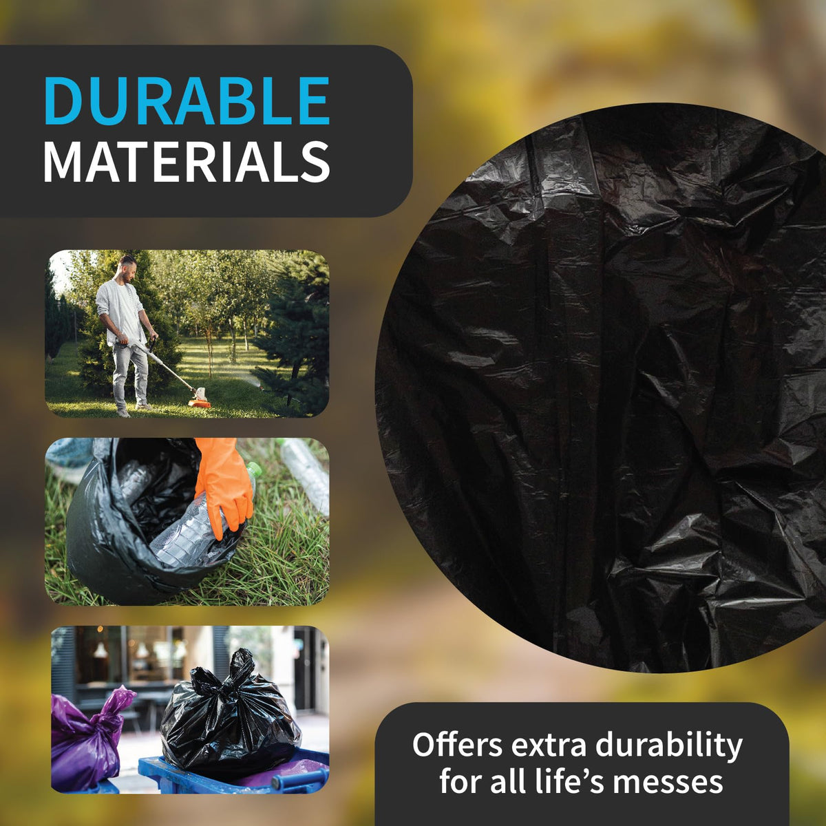 42 Gallon 3 MIL Black Heavy Duty Contractor Bags C436220