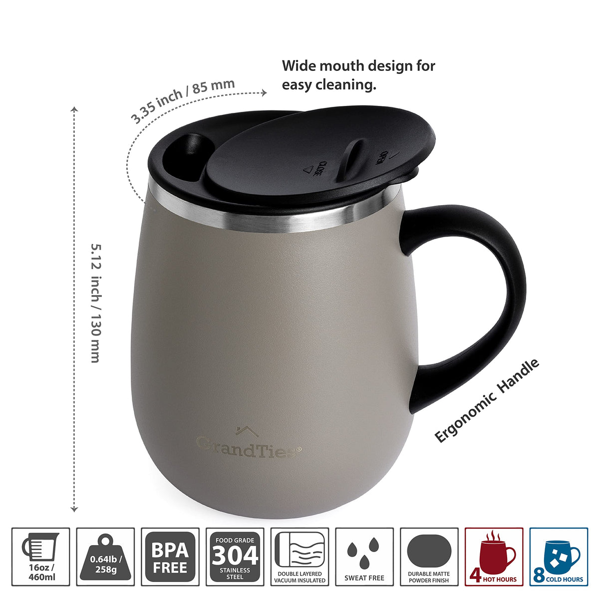 16 oz Insulated Stainless Steel Coffee Mug 2-Pack C986135