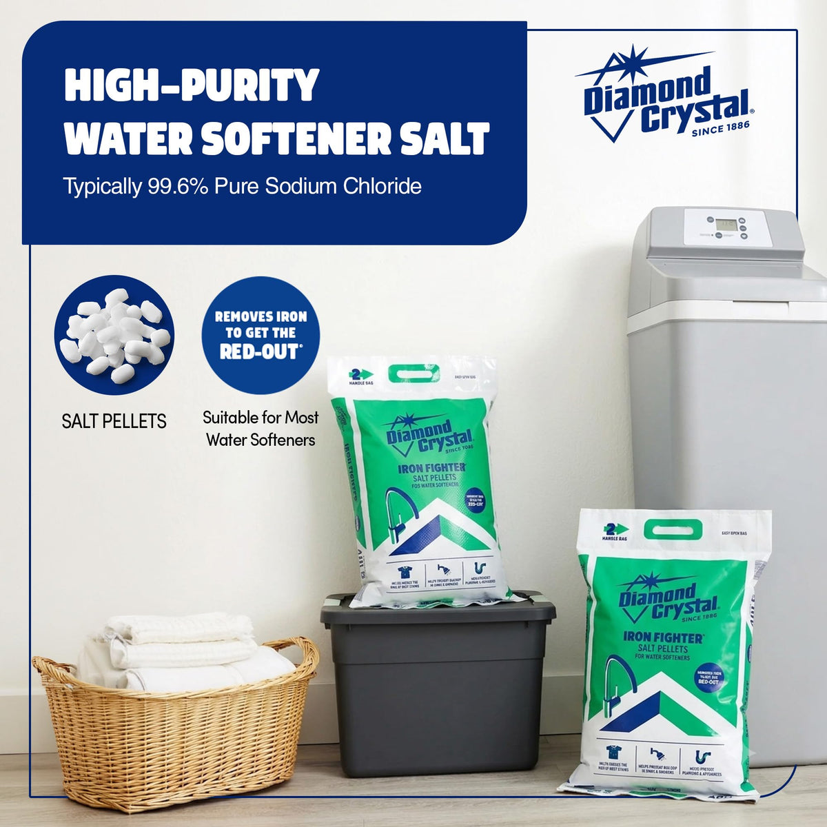 2 Pack Water Softener Salt Pellets, 40 lb E934