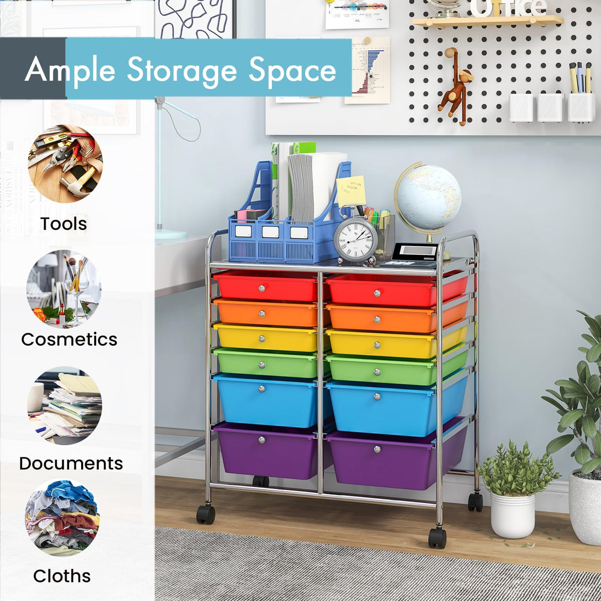 12 Drawer Rolling Storage Cart B718