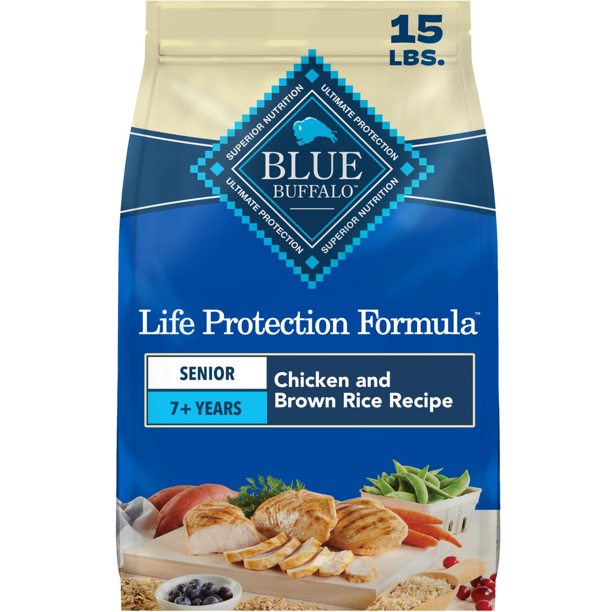 Chicken Senior 7+ Dry Dog Food, 15 lb N61175