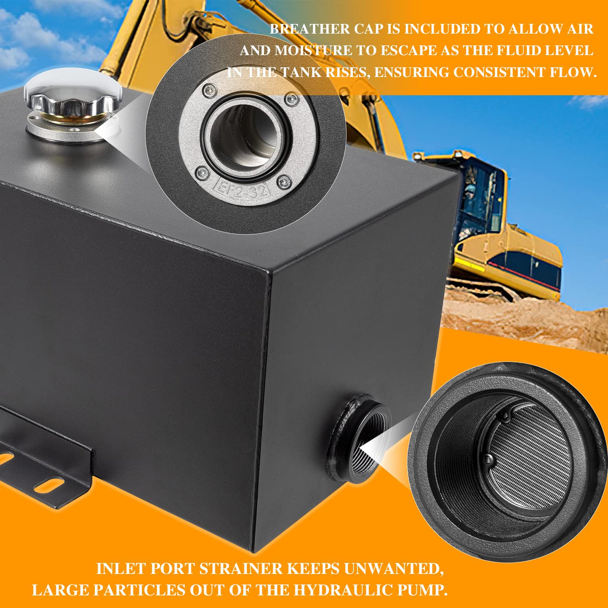 5 Gallon 14 Gauge Steel Hydraulic Fluid Reservoir Tank Y373015