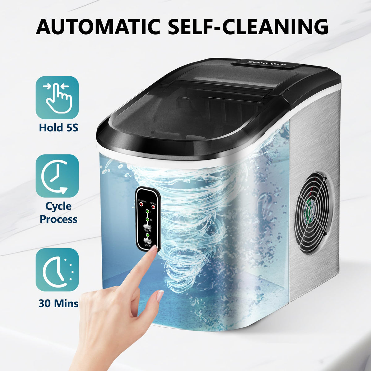 Countertop Ice Maker with Ice Scoop and Basket M48547