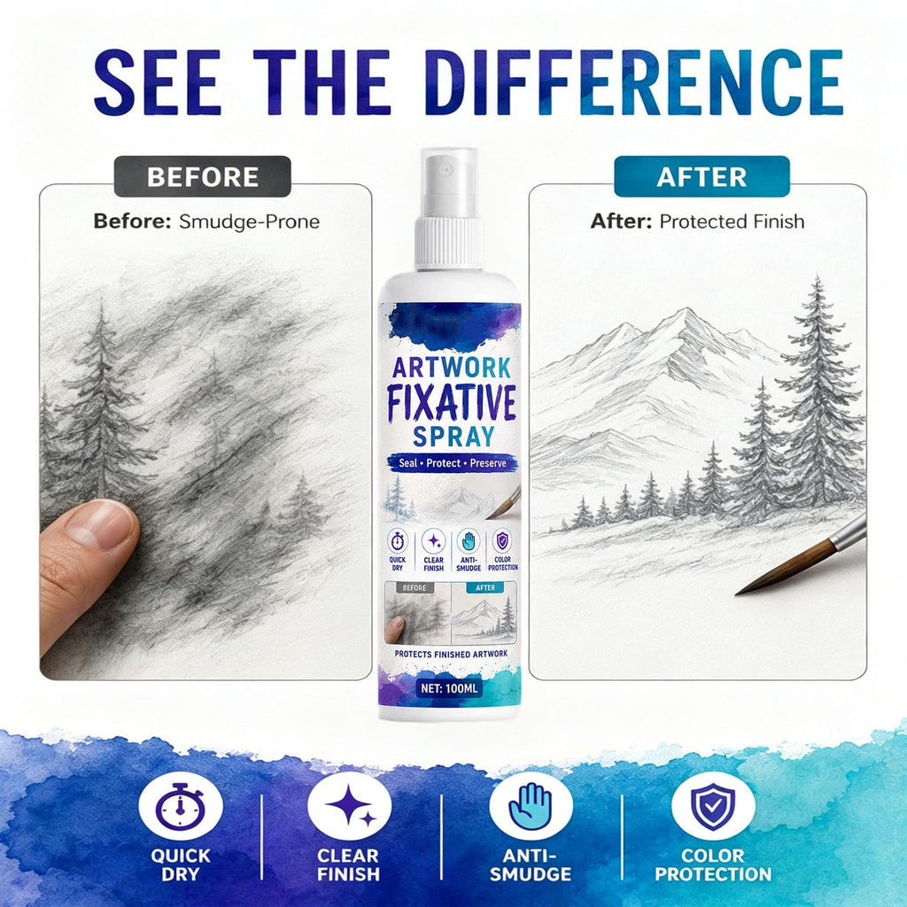 Quick-Dry Smudge-Proof Clear Matte Fixative Spray (7PCS) W17350