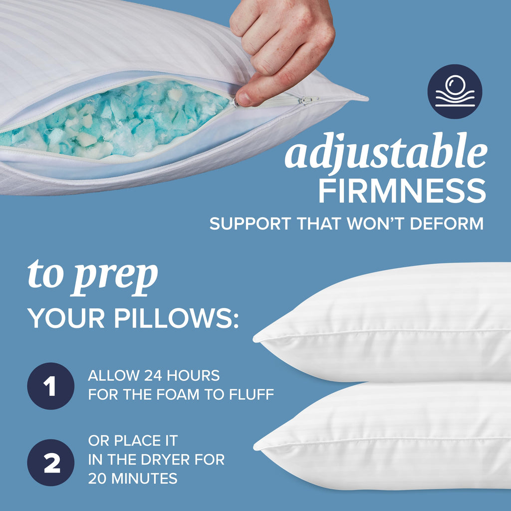 4 King Pillow Set Down Alt Memory Foam W78487