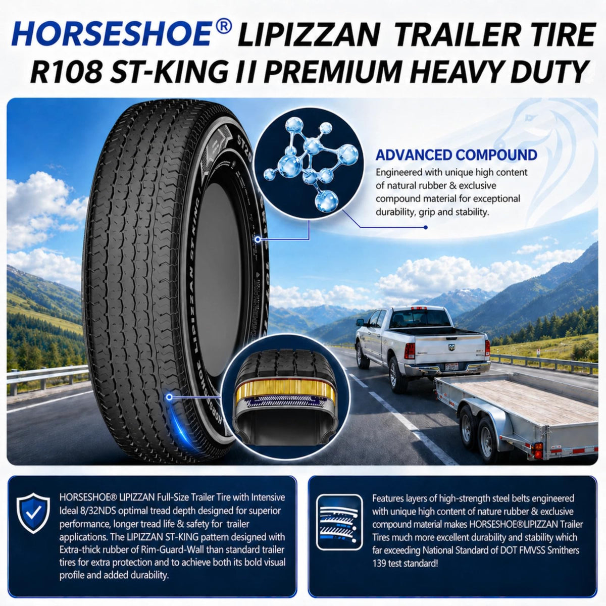 4 ST205/75R15 10PR Steel Belted Radial Trailer Tire X37798
