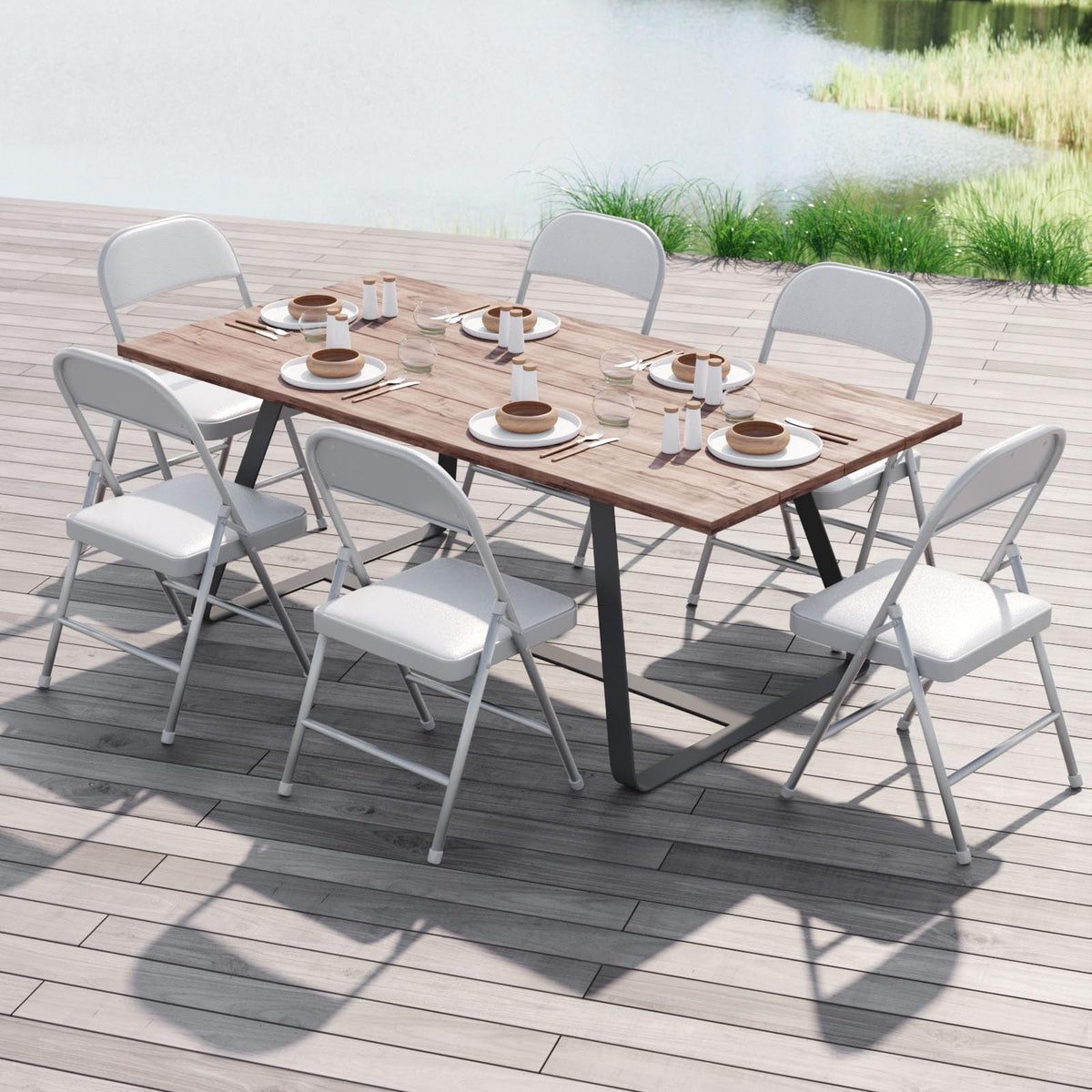 White Vinyl Padded Folding Chairs 4 Pack R26680