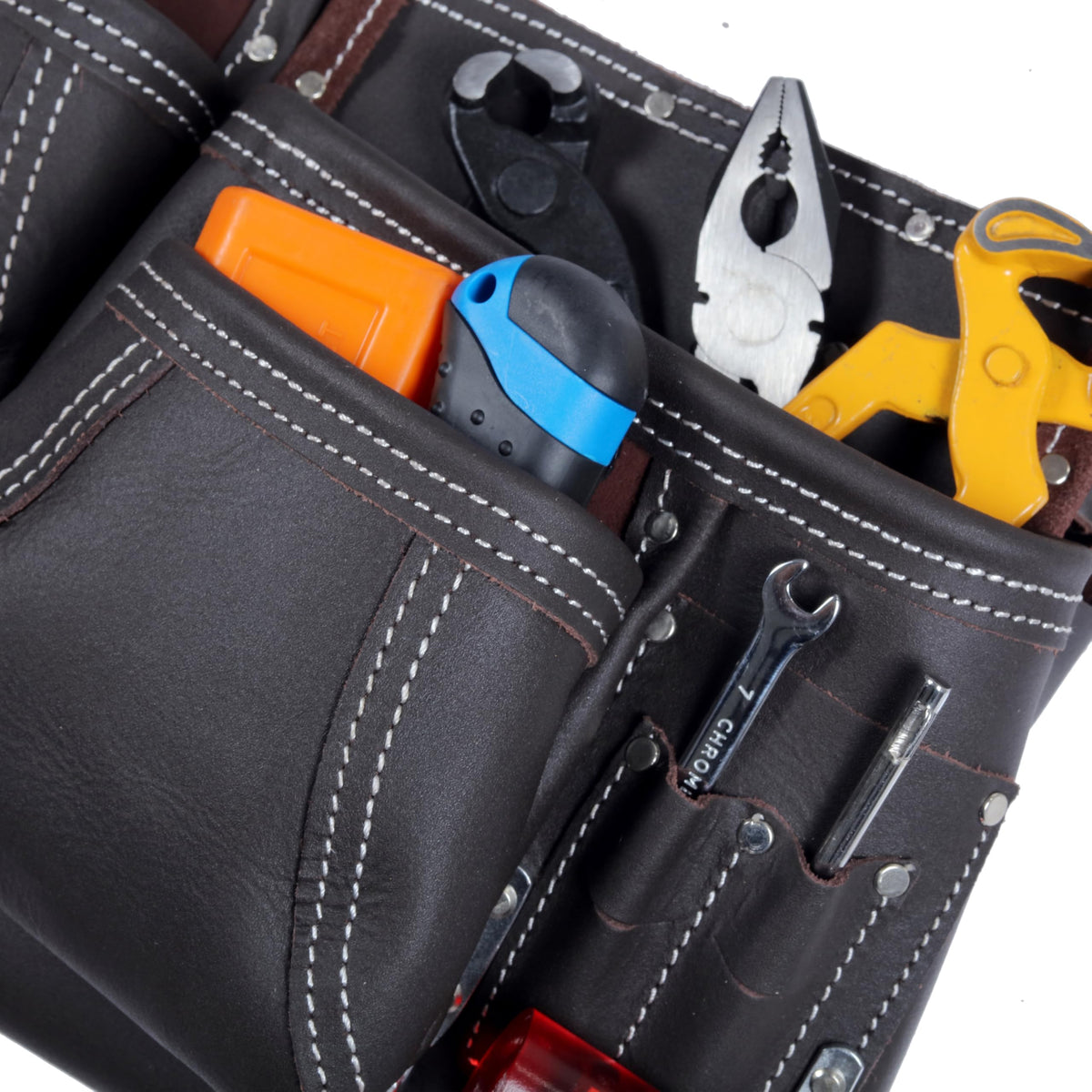 Brown Leather 2-Inch Tool Belt with 12 Pockets W54437