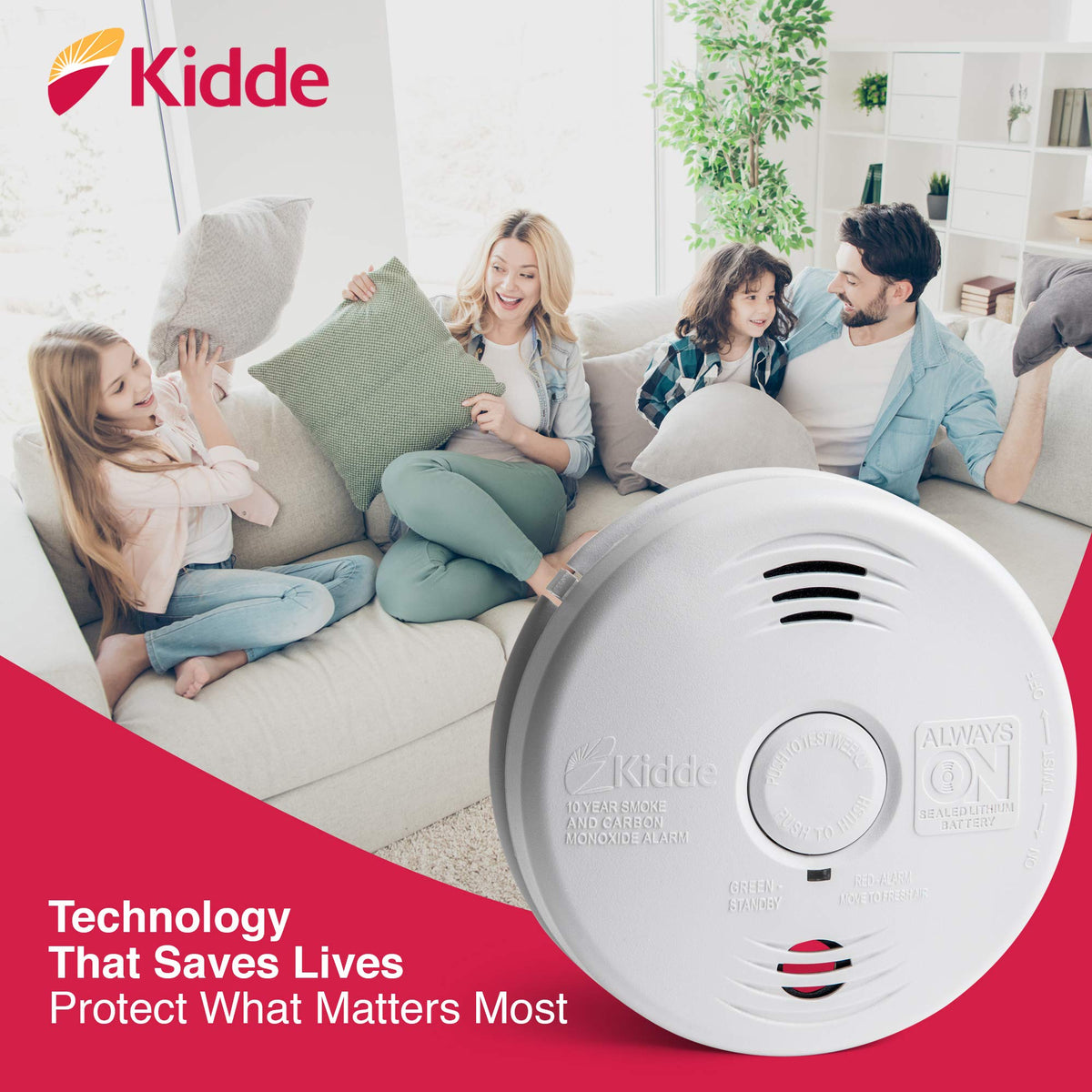 Hardwired Smoke and Carbon Monoxide Detector Alarm with Voice Warning, White U826941
