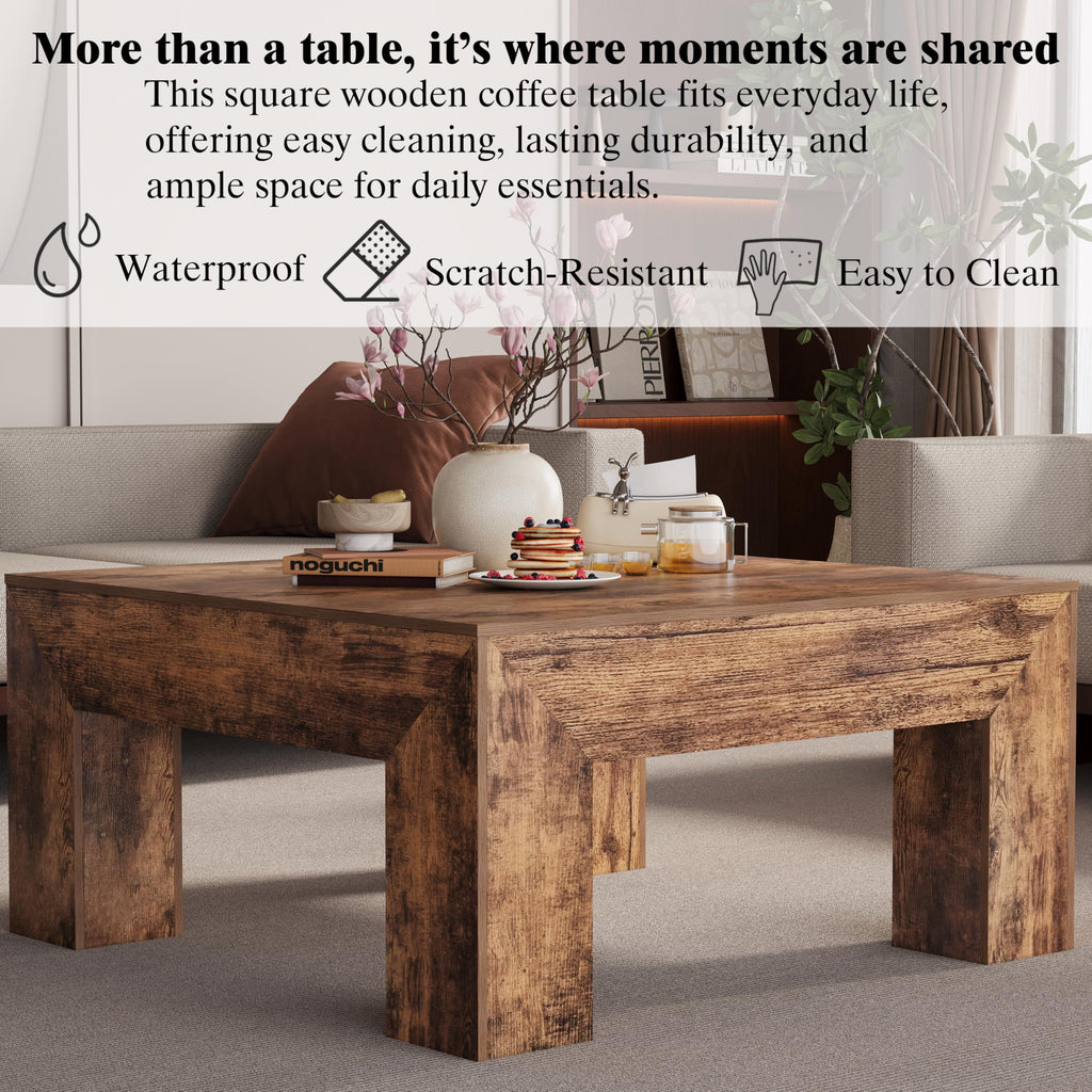 35" Wooden Square Coffee Table G262