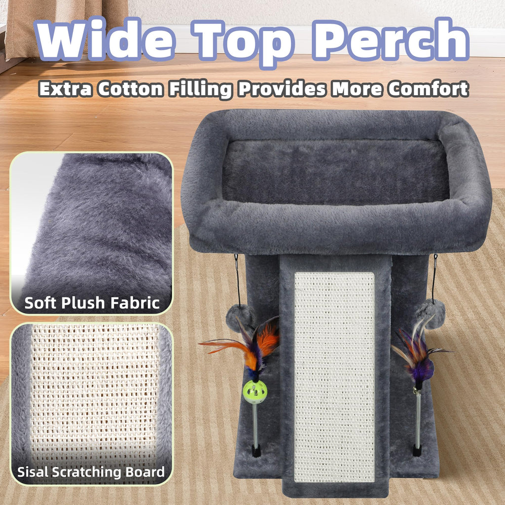 Grey Cat Tree Tower with Scratching Post C514528