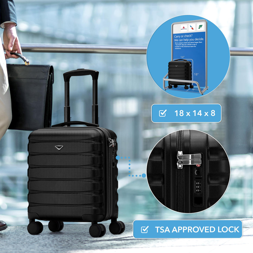 18x14x8" Hardside Carry On Suitcase with TSA Lock & USB Port O13352