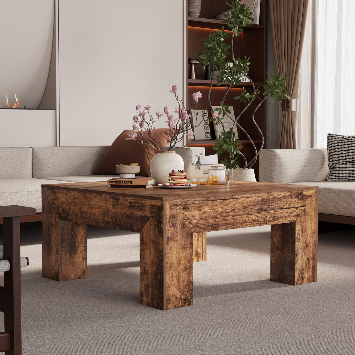 35" Wooden Square Coffee Table G262