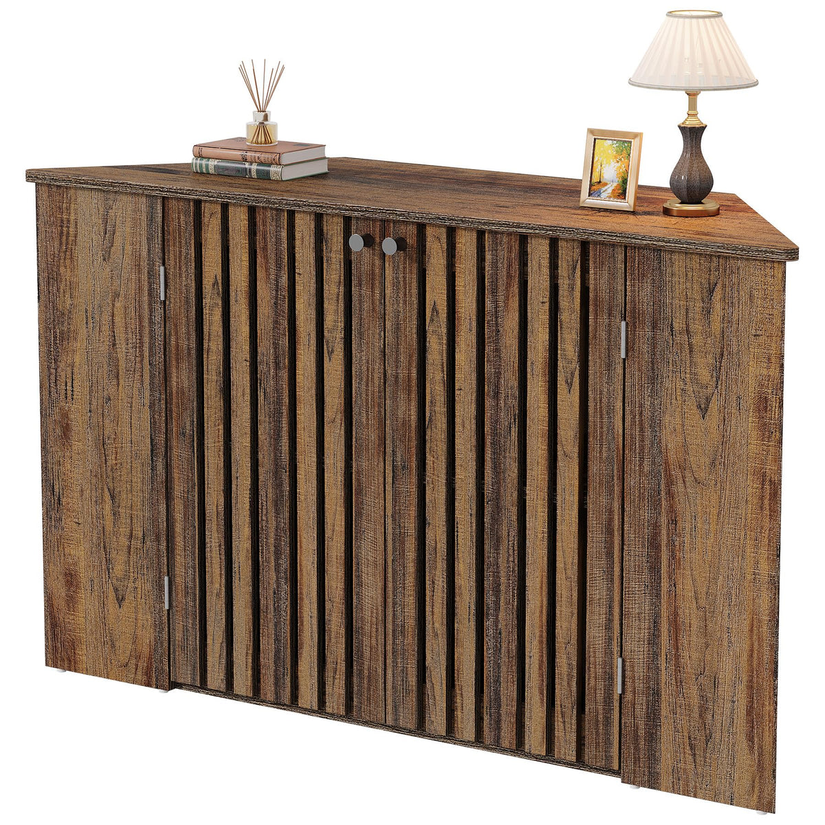 53" Farmhouse Corner TV Stand with Storage O3393
