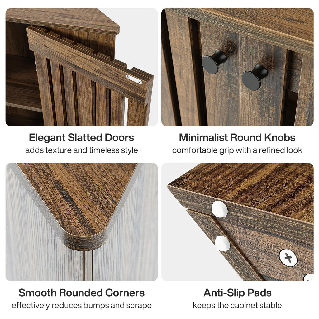 53" Farmhouse Corner TV Stand with Storage O3393