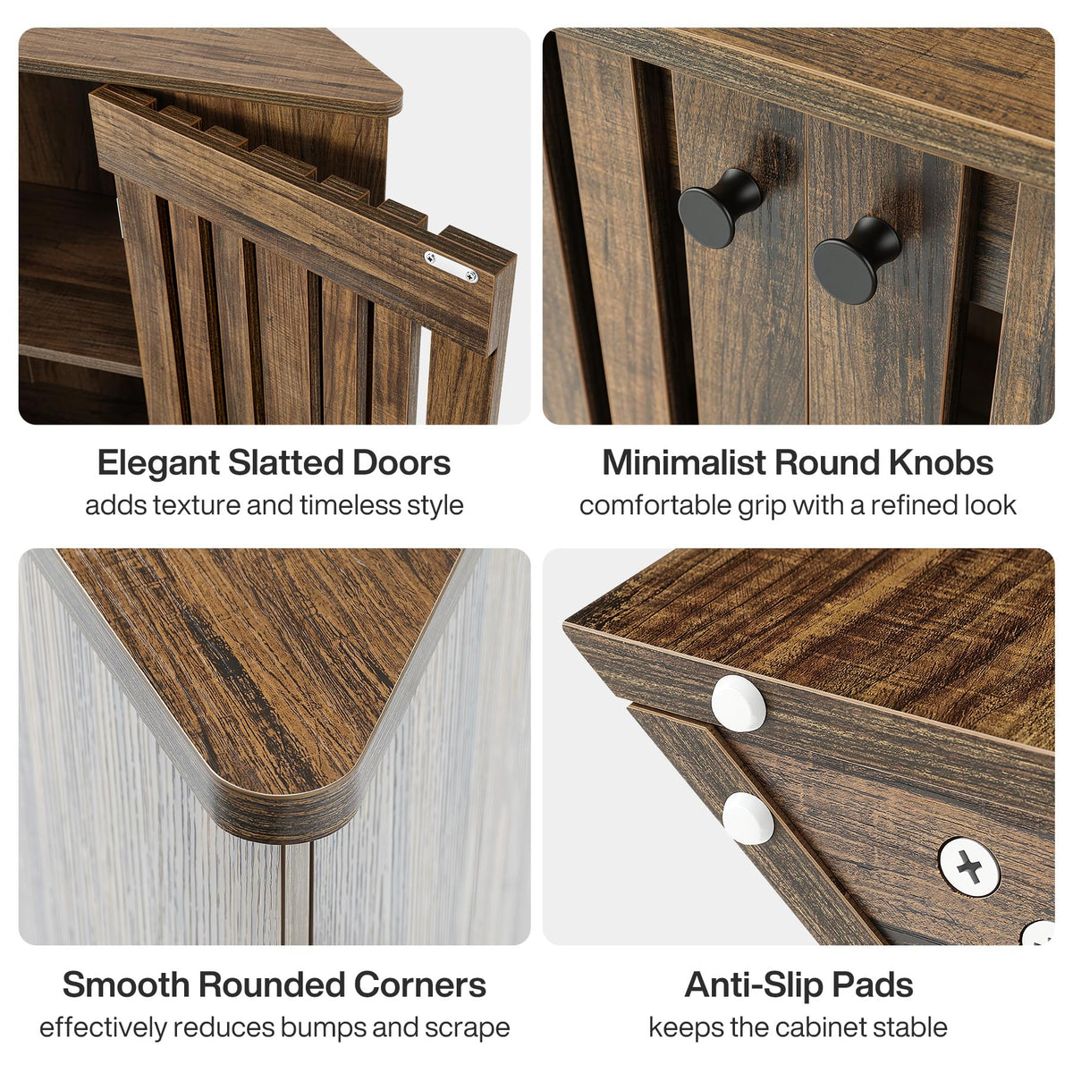 53" Farmhouse Corner TV Stand with Storage O3393