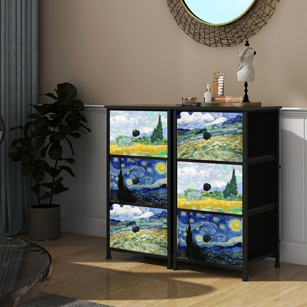 3 Drawer Dresser with Steel Frame Wood Top X258867